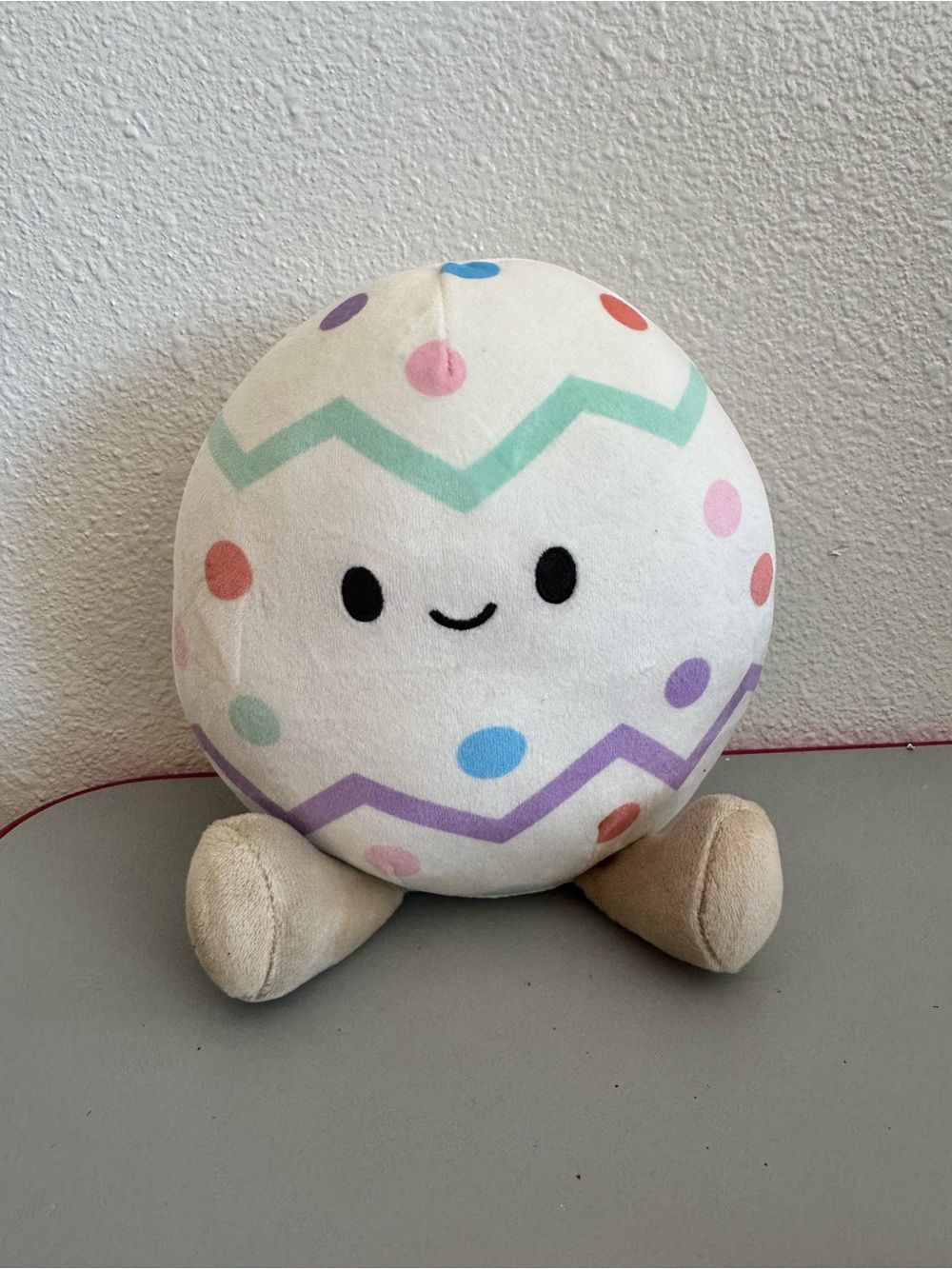 Plush Easter Egg Toy - Pastel Polka Dot Design